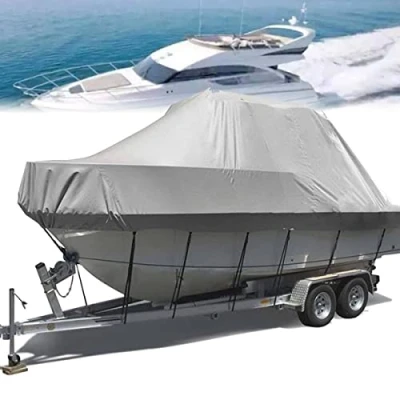 Immagine di YILEFU Copertura Impermeabile per Barche,Telo Copri Barca Forte Tessuto Oxford 600D Telo Adatto A Scafo V,Tri Scafo,Barca da Sci Pesca,20 22FT