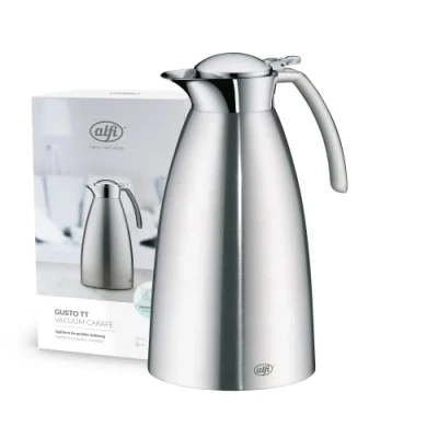 Immagine di alfi GUSTO TT 1,5l, caraffa isolante in acciaio, coperchio mobile, caldo per 12 ore, freddo 24 thermos durevole, ottima da caffè, tè, lavastoviglie, senza BPA