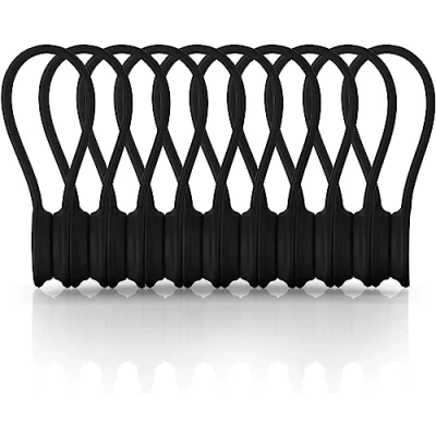 Immagine di Xrkuu 10 fascette magnetiche per cavi, riutilizzabili, in silicone, organizzare e impacchettare cavi auricolari, caricabatterie