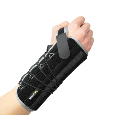 Immagine di BraceUP Quick Wrap polso Tutore per Tunnel Carpale, Tendinite e Artrite Stecca di sostegno mano sinistro destro (Mano Sinistra)