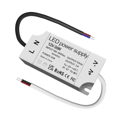 Immagine di Bonlux Trasformatore LED 220V 12V, 36W Alimentatore 12V 3A Impermeabile IP67 a Driver AC DC per Strisce LED, Lampadina G4 GU4 GU5.3 Bassa Tensione da Interni ed Esterni