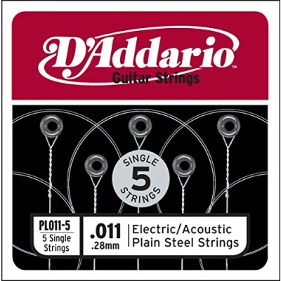 Immagine di D&#039;Addario Corda singola PL011 5 in acciaio per chitarra.011, set di corde