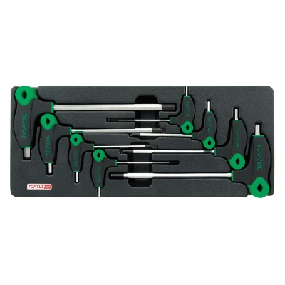Immagine di TOPTUL GAAT0814 Kit cacciavite 8 Plastica Esagonale 2, 2.5, 3, 4, 5, 6, 8, 10 Modulo utensili (inserto di schiuma poliuretanica morbida)