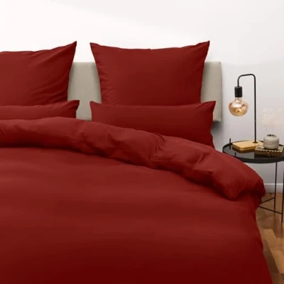Immagine di Blumtal Copripiumino Una Piazza e Mezza in Microfibra, Set Completo 1 con 2 Federe Cuscini Letto, 220 x &amp; 40 70 (2x), Rosso Aurora