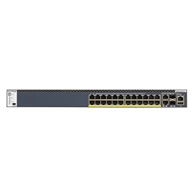 Immagine di Netgear GSM4328PB 100NES ProSafe Switch Managed Gigabit PoE, 24 Porte Stacking Sicuro NSF, Funzioni Auto iSCSI/Auto VoIP, USB