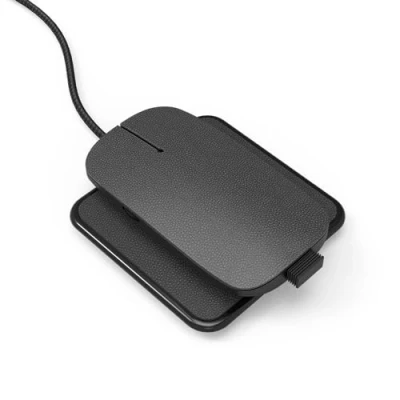 Immagine di Xoopar Ine Pokket Mouse In Pelle Riciclata, Design Wireless E Senza Batterie, Versione Premium Per PC, Mac, Laptop, 2,4 GHz Con Mini Ricevitore USB (Nero)