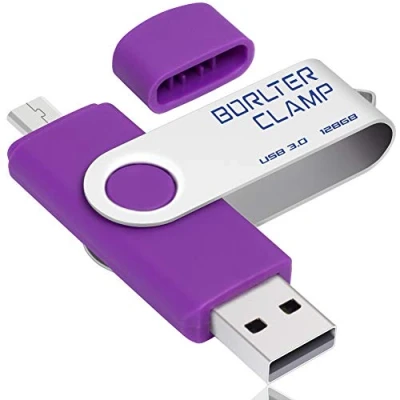Immagine di 128GB Chiavetta USB 3.0, 2 in 1 Pen Drive (Micro e 3.0) Memoria Flash, OTG Flash Girevole per Android Smartphone/Tablet/Computer (Porpora)