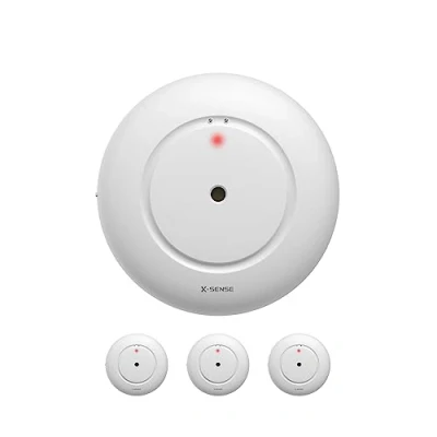 Immagine di X Sense rilevatore d&#039;acqua con batteria, sensore IP66, di allarme dell&#039;acqua, per cucine, cantine, lavabo, pavimento e piscine, confezione da 3