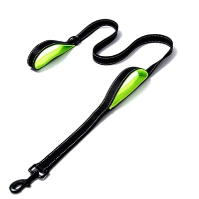 Immagine di Eyeleaf Guinzaglio per Cani 1,5 Metri Riflettente e Forte con Doppio Manico Imbottite Resistente Nylon Taglia Grande Media nero+verde