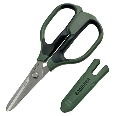 Immagine di Engineer ph 57 versatile forbici con Integral salvadita tagli fibra KEVLAR, cinture di pelle, treccia rame, cavo rete, coassiale, corda e altro