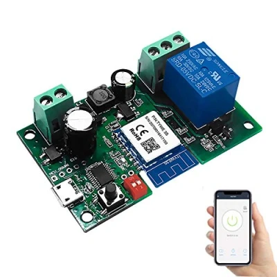 Immagine di Newgoal WiFi Relè jog momentaneo/Interruttore autobloccante Modulo fai da te Domotica intelligente Controllo APP compatibile Alexa/Google Assistant/IFTTT (DC1 ty)