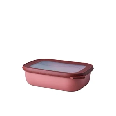 Immagine di Mepal Multi Bowl Cirqula Rectangular Contenitori Plastica con Coperchio Adatto come Contenitore Ermetico per Frigo, Microonde, Congelatore da Portata Ciotole Cucina 1000 ml Vivid mauve