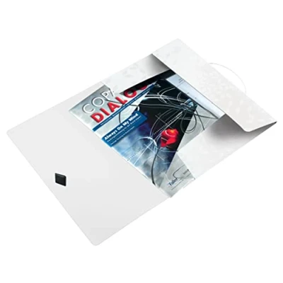 Immagine di Leitz WOW Cartella a 3 Lembi, Formato A4, Capacità 150 Fogli, Chiusura Elastico, Plastica Flessibile, Bianco, 45990101