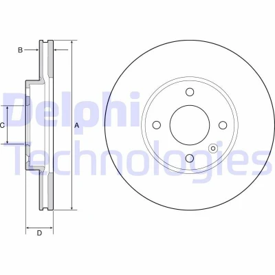 Immagine di DELPHI BG4951C Disco freno 256 20 4 ventilato rivestito ad alto tenore di carbonio senza cuscinetto ruota, anello sensore ABS OPEL: Karl