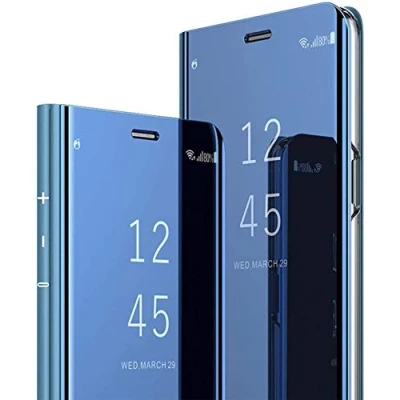 Immagine di Clear View Standing Galaxy S8 Plus Custodia Smart luxury Mirror Pelle Leather Magnetic Flip Stand Protective Cover Case for