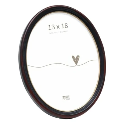 Immagine di Deknudt Frames S100F9 Cornice portafoto Ovale, in Resina, 13 x 18 cm, Colore: Nero