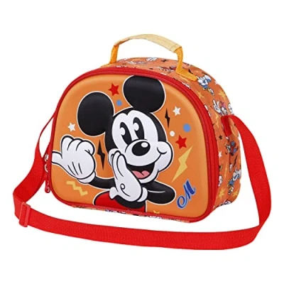 Immagine di Karactermania Mickey Mouse Whisper 3D Lunch Borsa a tracolla per bambini, Taglia: One Size, Naranja