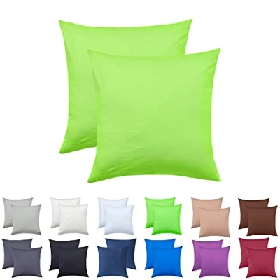 Immagine di NatureMark Confezione da 2 federe per cuscini in jersey, dormire lateralmente, cuscino il collo, conformi all’OEKO TEX, 80 x cm, diversi colori e dimensioni, Mela verde