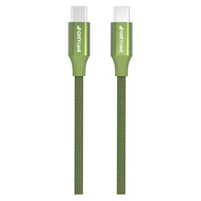 Immagine di GreyLime Cavo intrecciato da USB C a 60 W per MacBook, laptop, GoPro, Samsung Green 1 m