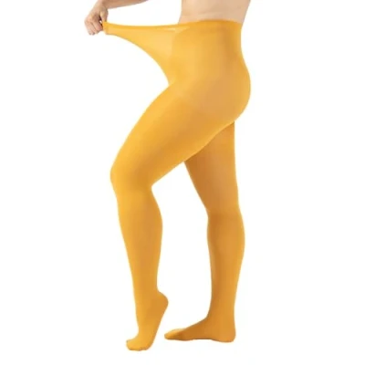 Immagine di CALZITALY Collant Opaco Curvy Taglie Forti, L, XL, 2XL, 3XL, 4XL, 60 DEN, Made in Italy (4XL, Ocra)