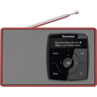 Immagine di TechniSat DIGITRADIO 2 Radio da tavolo DAB+, FM FM, Bluetooth Funzione allarme Rosso Argento