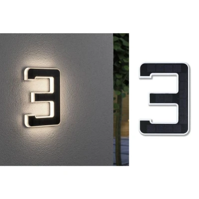 Immagine di PAULMANN 79844 Lampada solare per numero civico 0.20 W Bianco caldo Nero