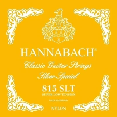 Immagine di corde Hannabach per chitarra classica serie 815 set Super Low Tension (corde di alta qualità, multiuso quasi tutti gli strumenti, classica, Made in Germany), Giallo