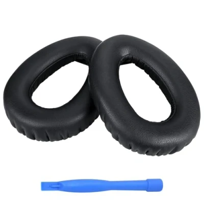 Immagine di MMOBIEL Cuscinetti Auricolari di Ricambio per Sennheiser PXC480/PXC550/PXC 550 II/MB660 UC/MB 660 MC Cuffie Memory Foam e Protein PU Padiglioni Nero
