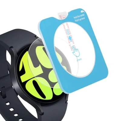 Immagine di kwmobile Set da 2 Pellicole Protettive Smartwatch Compatibile con Samsung Galaxy Watch 6 44mm Vetro Protettivo Trasparente Incluso Kit di Montaggio