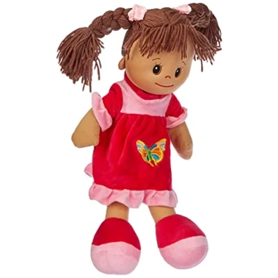 Immagine di Heunec Bambola 470873 Poupetta Lucy con Capelli castani XL, Colore Marrone/Rosso,