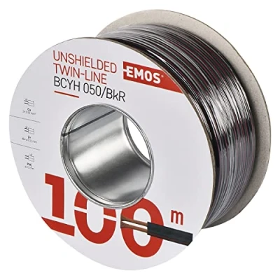 Immagine di Emos non schermati zweidr athle itung 2 x 0,50 mm, 100 pezzi, nero/rosso, S8250