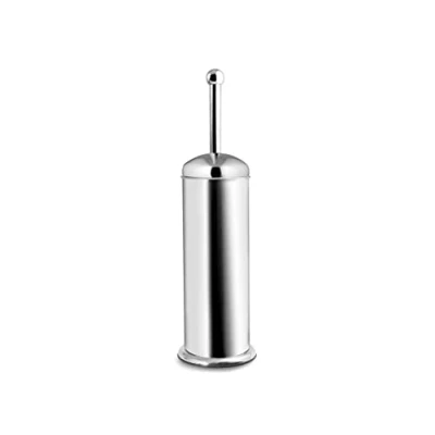 Immagine di HOME Porta Scopino WC in Acciaio Inox, Bagno, Pulizia, Sistemazione, Grigio, 11X11X40CM