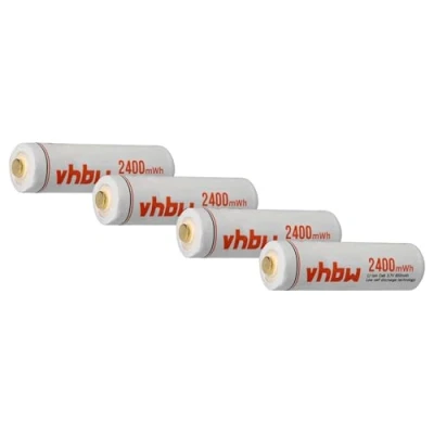 Immagine di vhbw batterie AA stilo (mignon), 4 pzz. per vari dispositivi ricaricabili, 650 mAh, 1,5 V, Li Ion