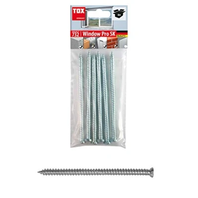 Immagine di TOX Window Pro SK vite per telaio in acciaio cementato, distanziatore finestre e porte, testa svasata con azionamento TX30, ⌀7,5/112 mm, 091601371