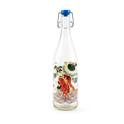 Immagine di Excelsa Kimono Bottiglia Acqua, 1 Litro, Vetro, con Guarnizione