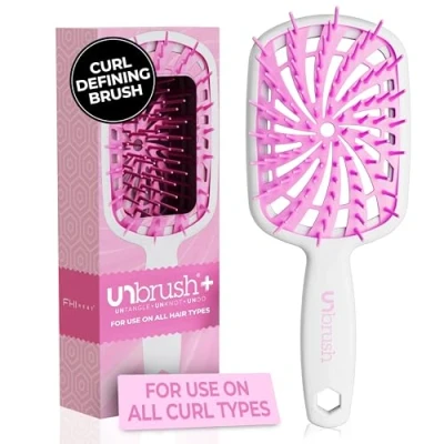 Immagine di FHI Heat UNbrush Plus spazzola per capelli ricci districatura delicata ed efficace su tipi di fragili bagnati o asciutti districante con 84 setole UltraFlex,