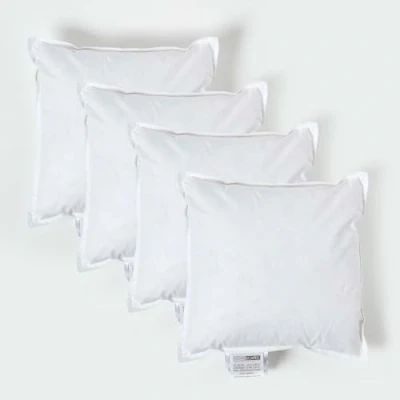Immagine di HOMESCAPES Confezione da 4 lussuosi inserti per cuscino in piuma d&#039;anatra, 35 x cm, perfetto rimbalzo e copertura a prova di piuma, imbottitura interna generosa, ipoallergenici, certificati RDS,