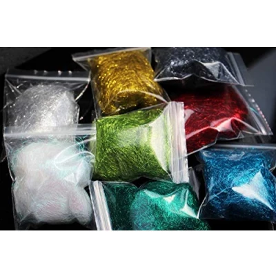 Immagine di Tigofly 8 confezioni di colori 2g ghiaccio dubbing doppio filo ala corpo trota ninfa mosca pesca legatura materiali verde rosso oro argento perla