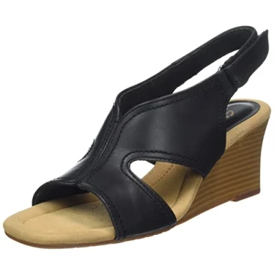 Immagine di Clarks Kyarra Aster, Sandali con Zeppa Donna, Pelle Nera 344, 41.5 EU