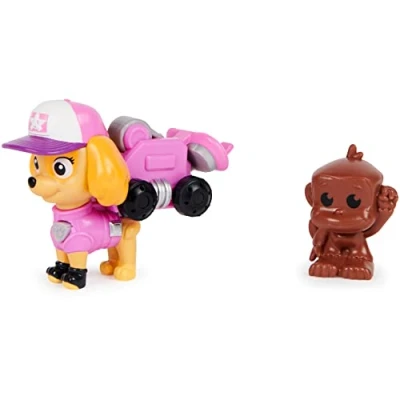 Immagine di Paw Patrol Big Truck Pups Skye Action Figure con Drone di salvataggio a clip, Centro comando Pod e Animale Amico Giocattoli per bambini dai 3 anni in su