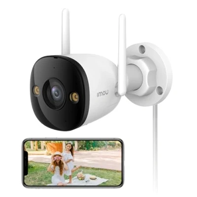 Immagine di Imou Videocamera sorveglianza da Esterno WiFi 4MP con Rilevamento Umano, Impermeabile IP67, Visione Notturna 30m, Compatibile Alexa, 2,4g, Bullet 2C