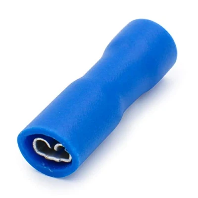 Immagine di Heschen Femmina Quick Disconnect Vinile completamente isolato 2,8 x 0,5 mm Terminale cavo per 1,5 2,5 mm2 (16 14 AWG) Blu Confezione da 100