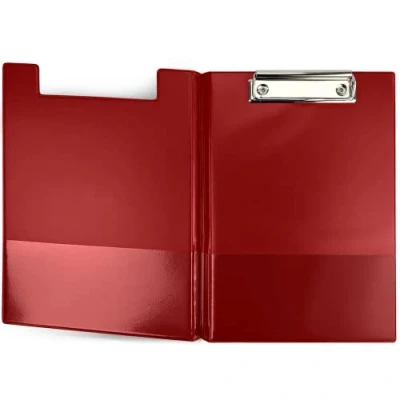 Immagine di Netuno 1 raccoglitore per portablocco, formato A5, con clip, rosso scuro, DIN coperchio, morsetto in metallo, piastra rigida, plastica, cartella portadocumenti A5