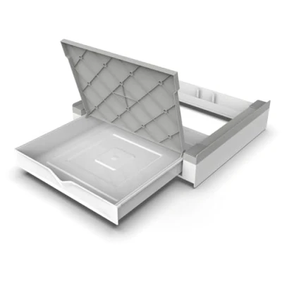 Immagine di Meliconi, Torre Duo, Kit Sovrapposizione Lavatrice Asciugatrice 2 in 1, Universale, Sicuro, Resistente, Premontato, Salvaspazio, con Ripiano d&#039;Appoggio e Vano Contenitore, Made Italy