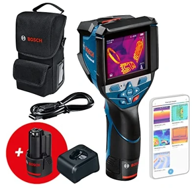 Immagine di Bosch Professional Termocamera GTC 600 C (2 batterie 12 V, con funzione app, intervallo di temperatura: da 20 a +600 C, risoluzione: 256x192px, borsa protettiva) Amazon Exclusive Set