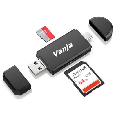 Immagine di Vanja Lettore di schede SD, SD/TF e Adattatore USB Type C Micro OTG per SDXC, SDHC, MMC, RS compatibile con UHS I