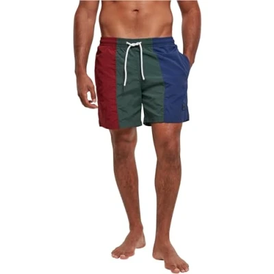 Immagine di Urban Classics 3TONE Shorts da mare, Uomo, Taglia: Small, Burgundy bottlegreen