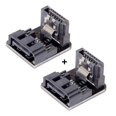 Immagine di Adattatore SATA 7 pin femmina a maschio ad angolo di 90 gradi scheda madre per desktop SSD HDD