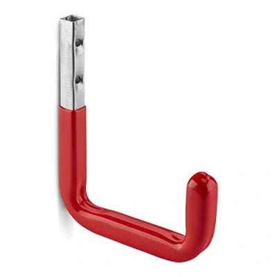 Immagine di OrgaTech 10 x Ganci da Muro 140 115 mm Rosso Capacità di Carico fino a 30 Kg con Gommino Reggimensola Supporto per Attrezzi Gancio Montaggio Multiuso
