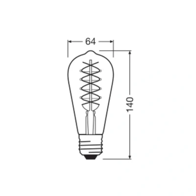 Immagine di OSRAM LED Vintage 1906 Edison, grigio, E27, 7,8 W, 818, dimmerabile.